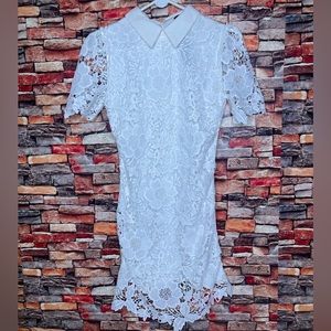 White lace women’s dress